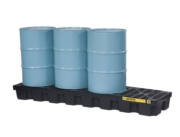 Pallet antiderrame JUSTRITE  4 Tambores en l&iacute;nea cod. 28704