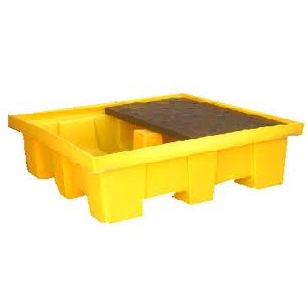 PALLET ANTIDERRAME PARA 4 TAMBORES PLASTICO
