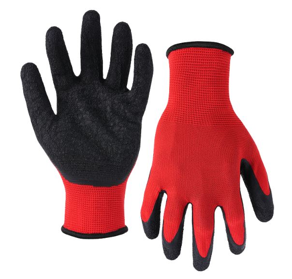 Guantes tejido con ba&ntilde;o de l&aacute;tex rugoso en palma.