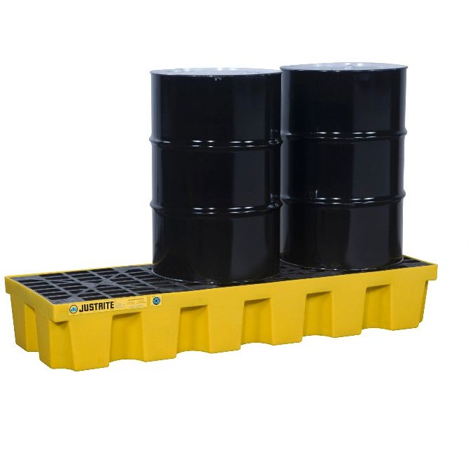 Pallet antiderrame Justrite 28626 3 tambores en l&iacute;nea