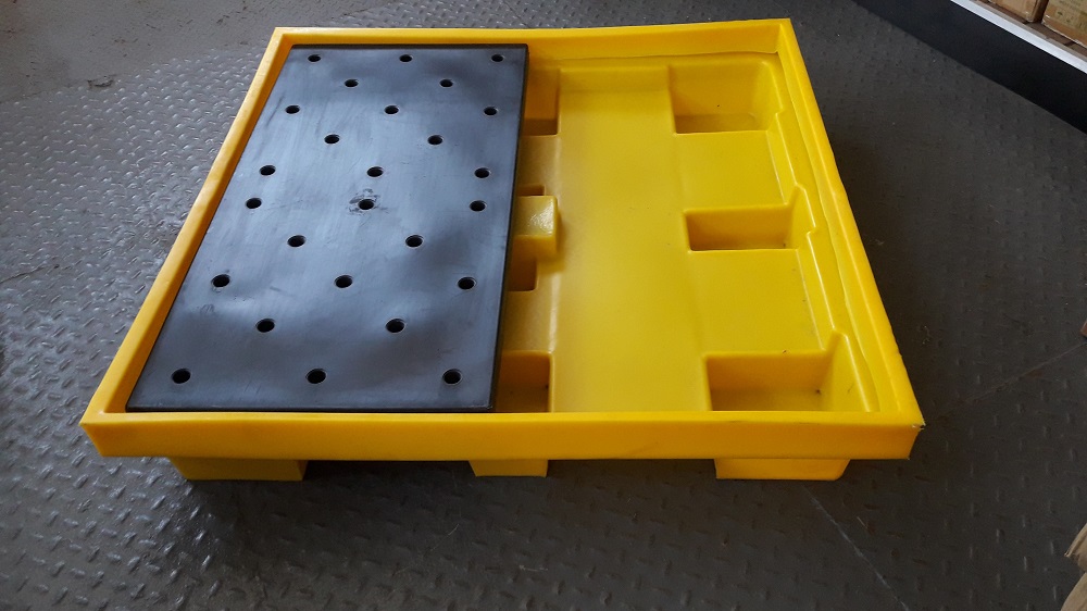 Pallet antiderrame para 4 tambores Perfil Bajo